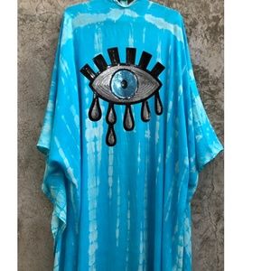 Ibiza Kimono Bikini Cover Up Turquoise Crying Eye